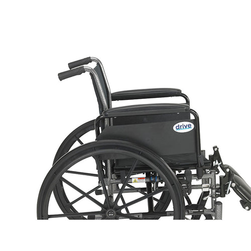 Drive Medical K318DFA-ELR Cruiser III Light Weight Wheelchair with Flip Back Removable Arms, Full Arms, Elevating Leg Rests, 18" Seat